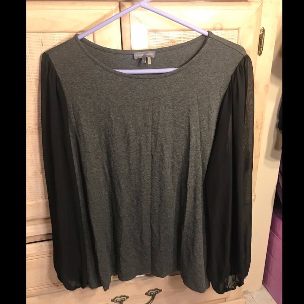 Vince Camuto Black & Gray Top Blouse size 1X
